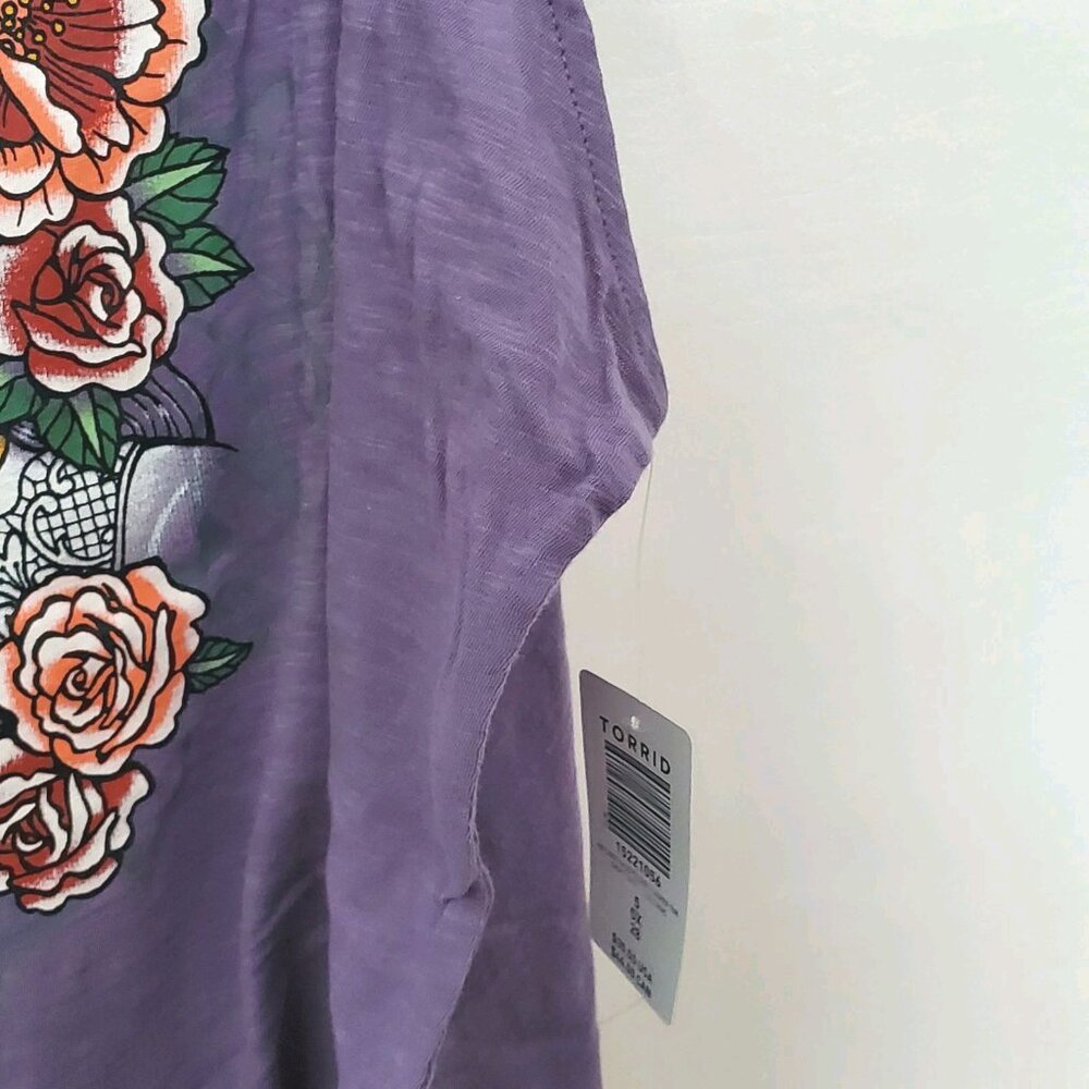 Torrid Tank Top Classic Fit Size 5 Dia de Los Muertos NWT Choker Neck - Picture 4 of 5